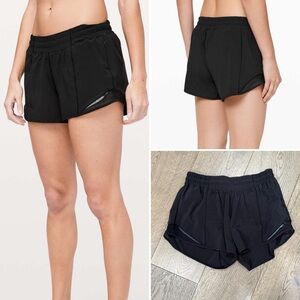 Lululemon | Hotty Hot Low-Rise Lined Short 4” Black | Size 6